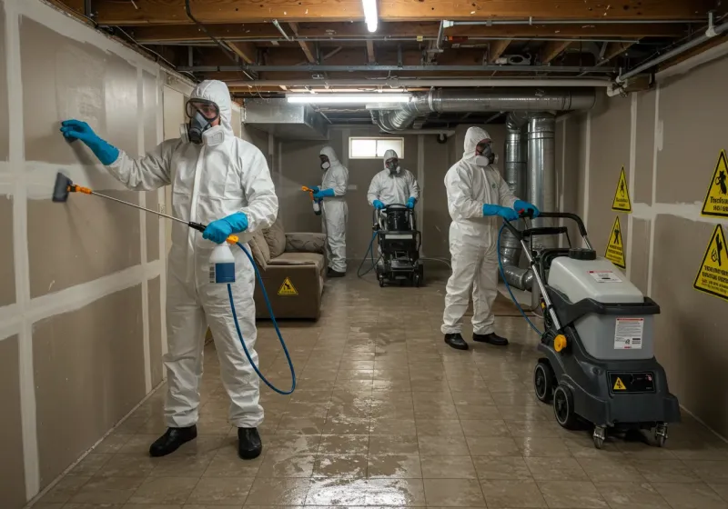 Basement Moisture Removal and Structural Drying process in West Little River, FL